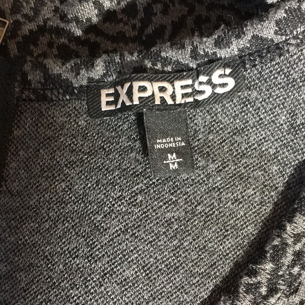 Express Gray Sleeveless Fit and Flare Dress Circle Skirt - Picture 5 of 5
